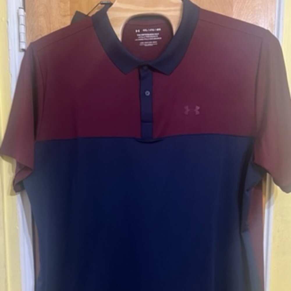 Under Armour Men 4XL Big & Tall Maroon Performance Polo Shirt Golf NWT